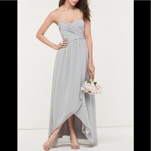 Wtoo 401 bridesmaid strapless dress gown gray size 8